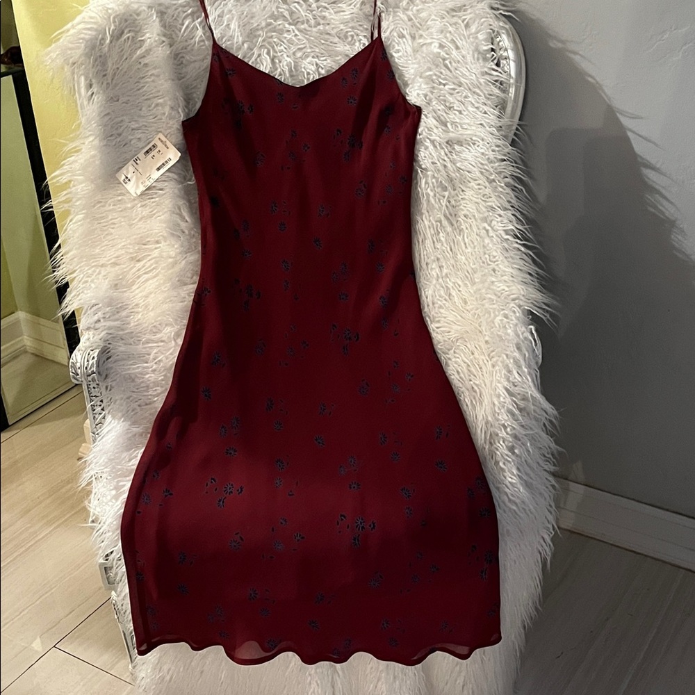 Lapis Burgundy Floral Mini Dress
